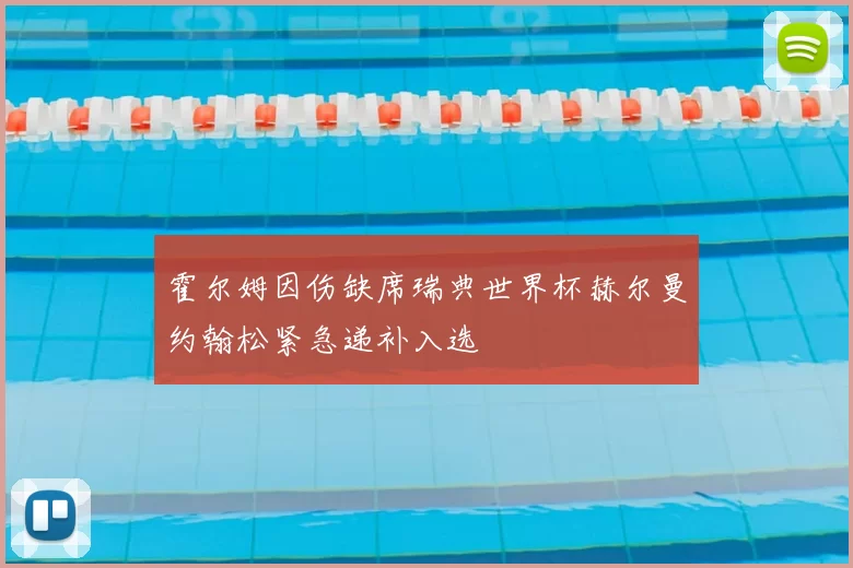 霍尔姆因伤缺席瑞典世界杯赫尔曼约翰松紧急递补入选